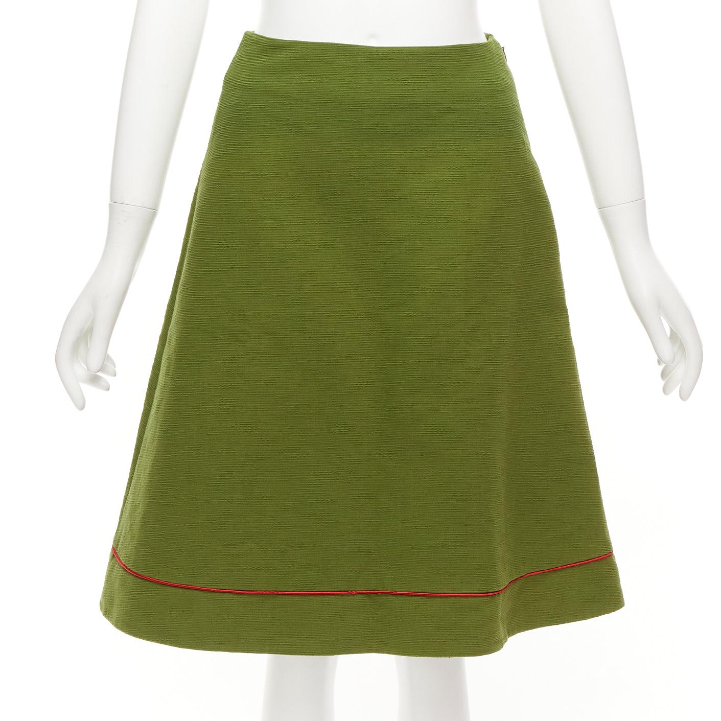 rare CHRISTIAN DIOR John Galliano 1999 Mao Communist green skirt suit FR36/38 For Sale 3
