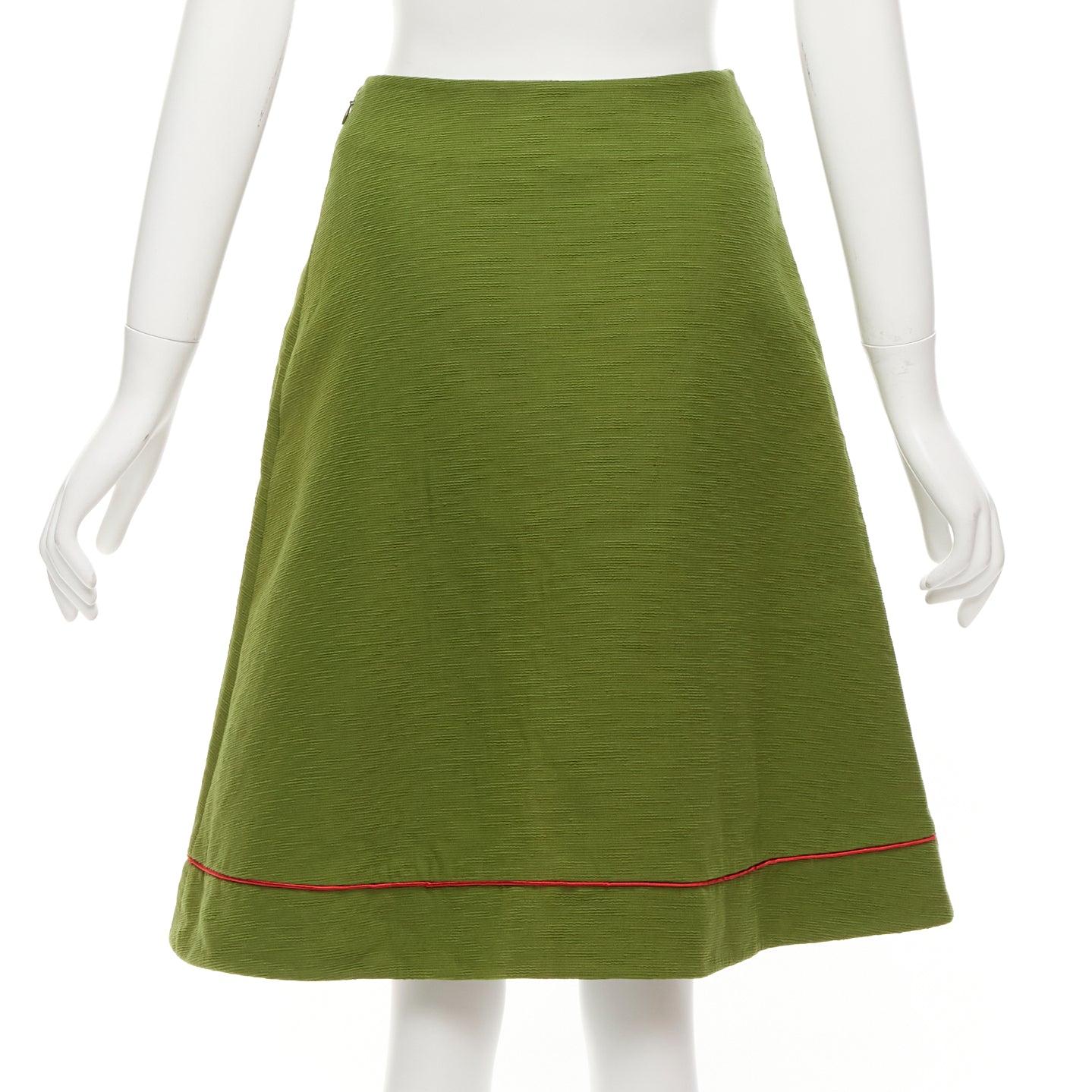 rare CHRISTIAN DIOR John Galliano 1999 Mao Communist green skirt suit FR36/38 For Sale 4