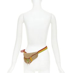 rare CHRISTIAN DIOR John Galliano 2004 Rasta Trotter mini saddle belt bag