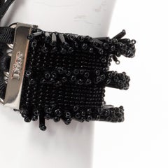 rare CHRISTIAN DIOR John Galliano Vintage black beaded corset tie bracelet