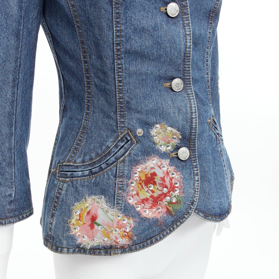 rare CHRISTIAN DIOR JOHN GALLIANO Vintage denim deconstructed collar bar jacket 3