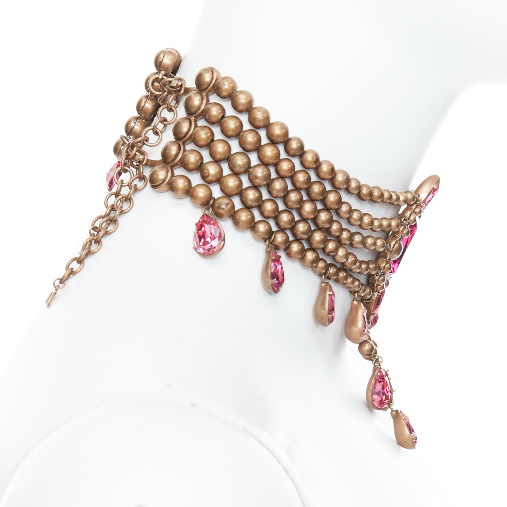 Women's rare CHRISTIAN DIOR John Galliano Vintage Masai crystal beads choker necklace