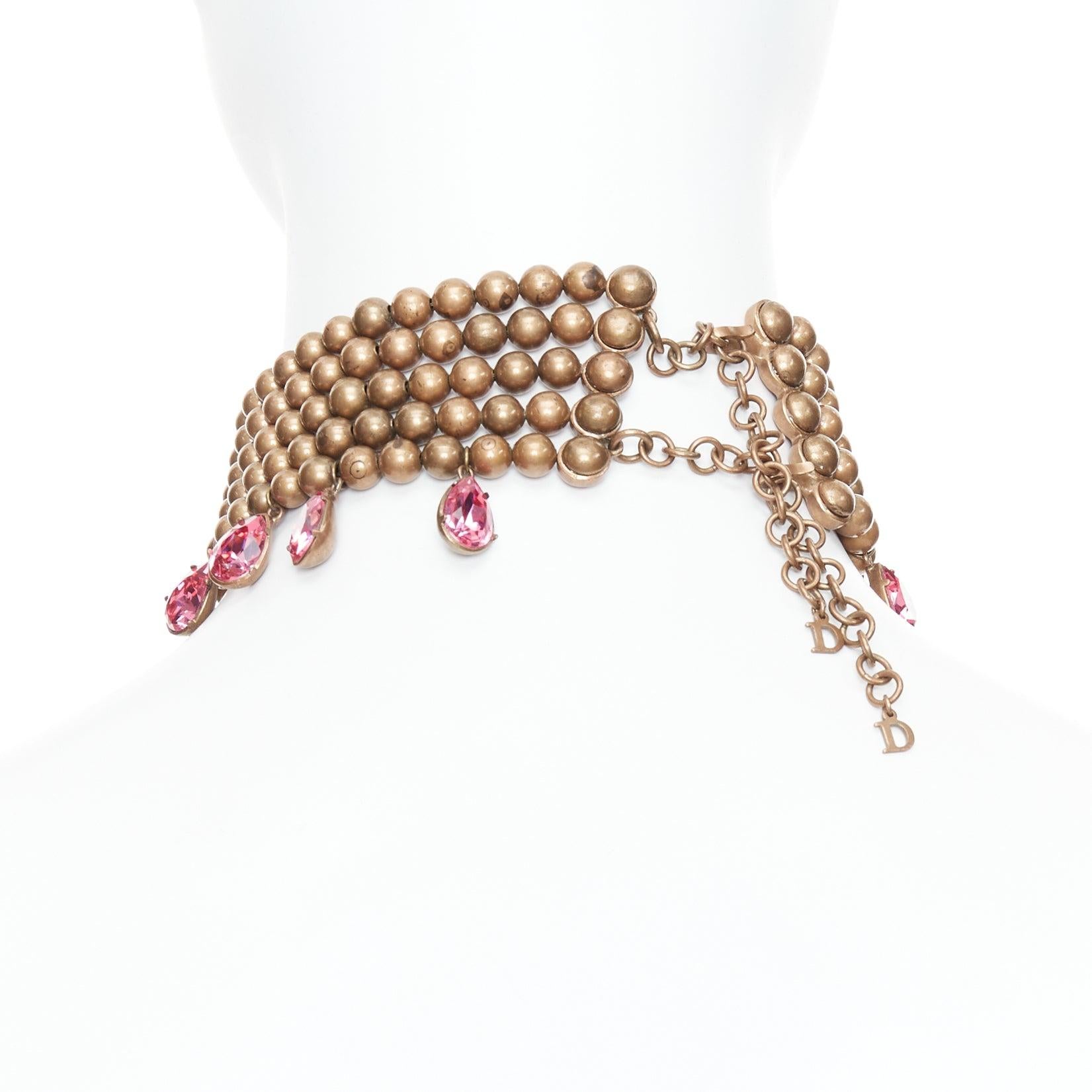 rare CHRISTIAN DIOR John Galliano Vintage Masai crystal beads choker necklace 1