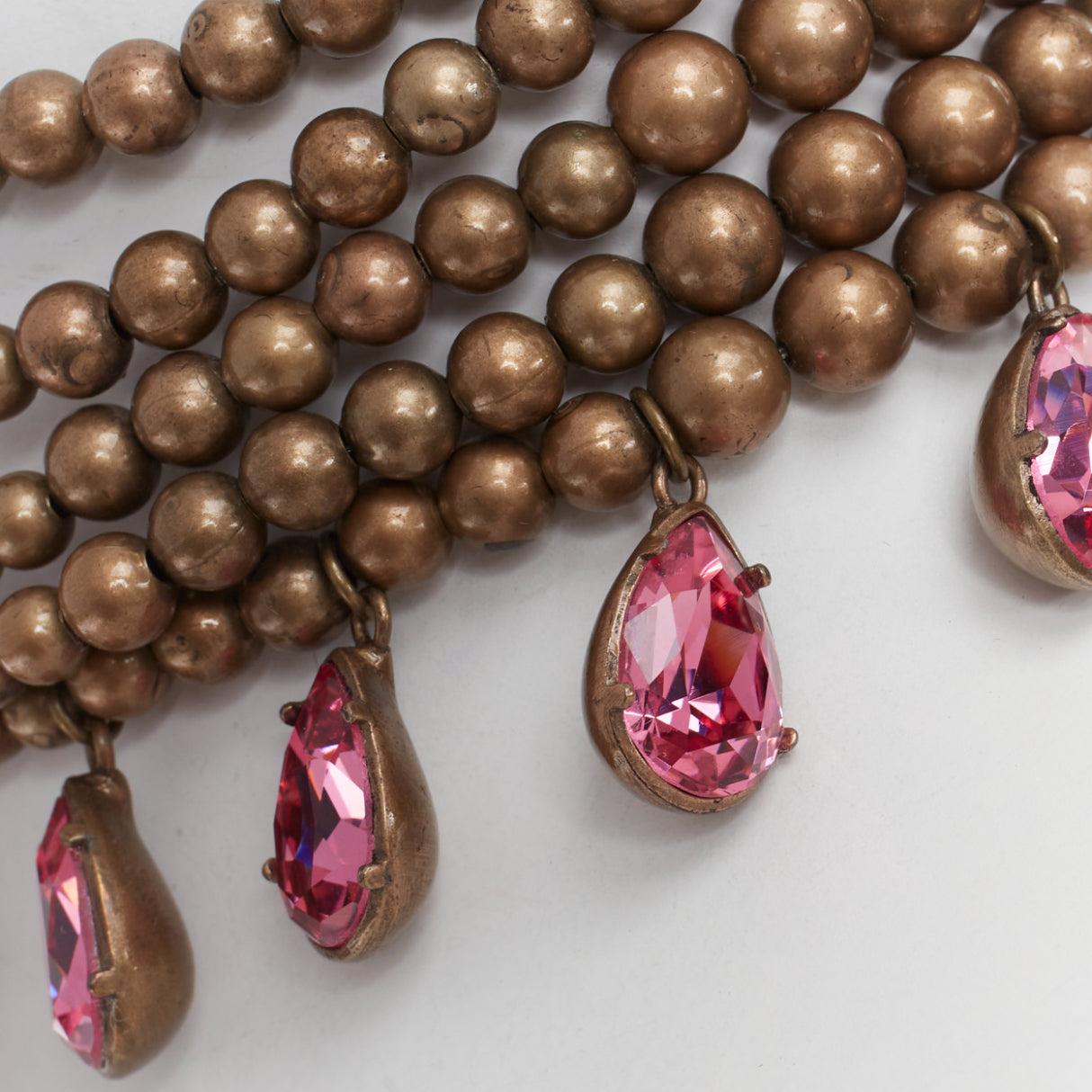 rare CHRISTIAN DIOR John Galliano Vintage Masai crystal beads choker necklace 4