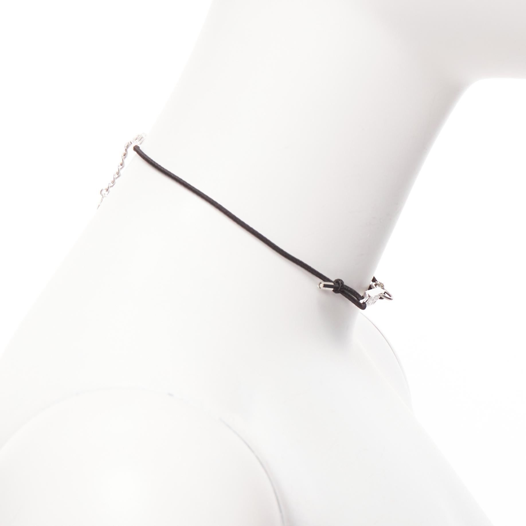 Women's rare CHRISTIAN DIOR John Galliano Vintage silver plated crystal logo tag choker