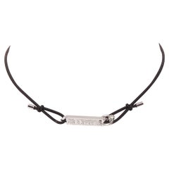 rare CHRISTIAN DIOR John Galliano Vintage silver plated crystal logo tag choker