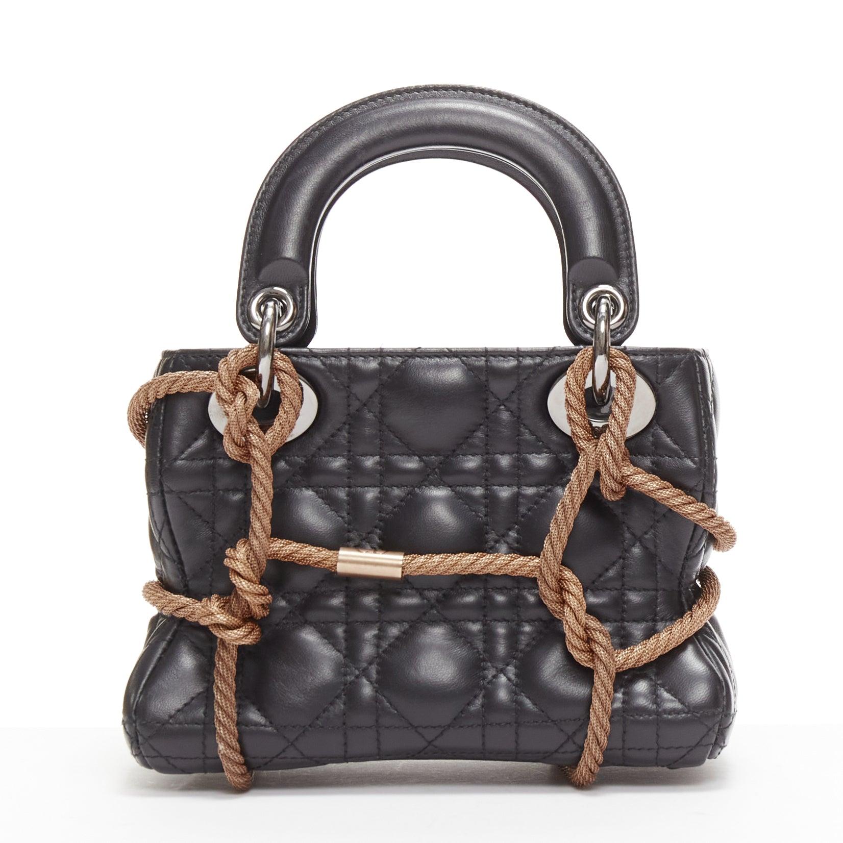 rare CHRISTIAN DIOR Morgane Tschiember Limited Edition Lady Dior bondage bag For Sale 1