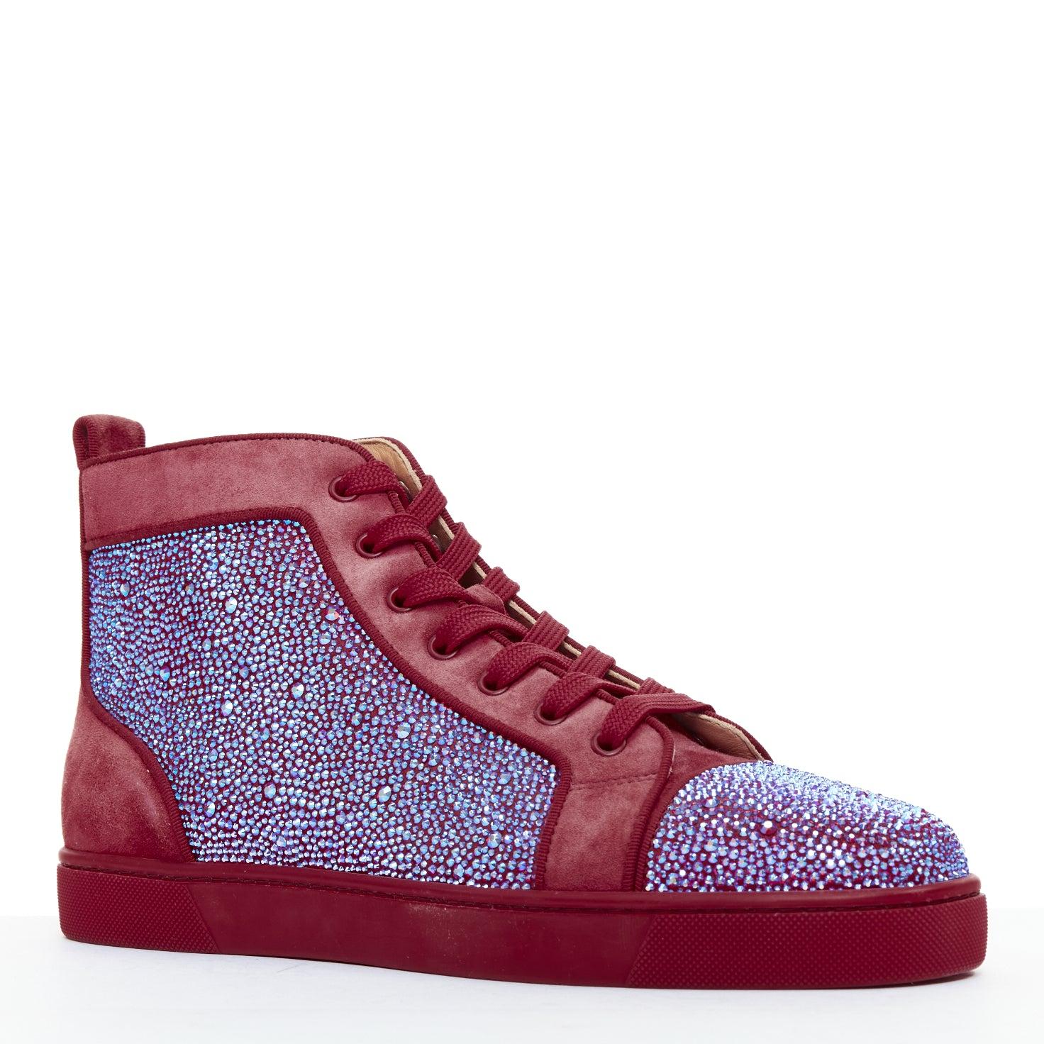 raro CHRISTIAN LOUBOUTIN Louis Orlato Strass gamuza roja azul cristal alta zapatilla EU42.5
Referencia: TGAS/F00137
Marca: Christian Louboutin
Model No: Louis Orlato
Material: Ante, Acrílico
Color: Rojo, Azul
Patrón: Sólido
Cierre: Cordón
Forro: