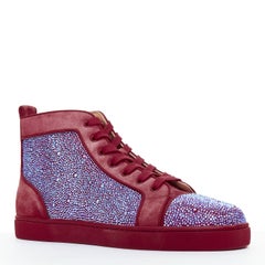 rare CHRISTIAN LOUBOUTIN Louis Orlato Strass suede high top sneaker EU42.5