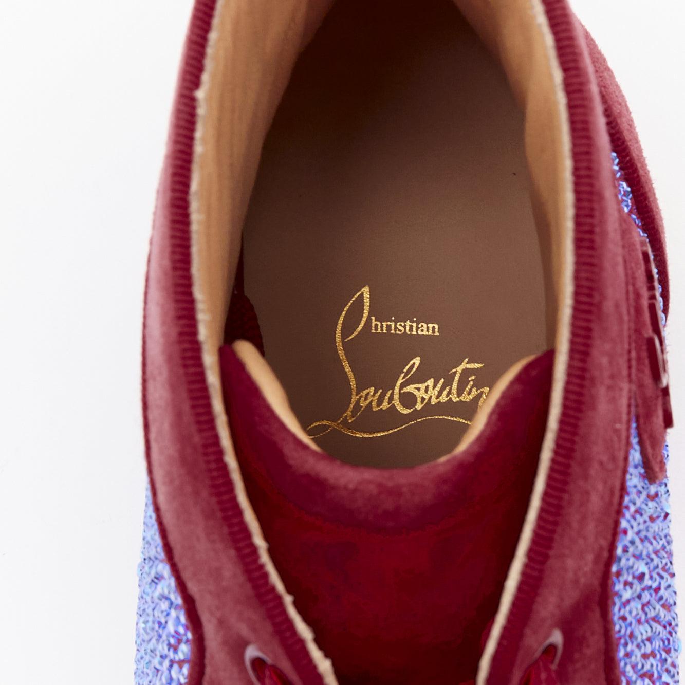 rara zapatilla alta CHRISTIAN LOUBOUTIN Louis Orlato Strass ante EU42.5 en venta 4