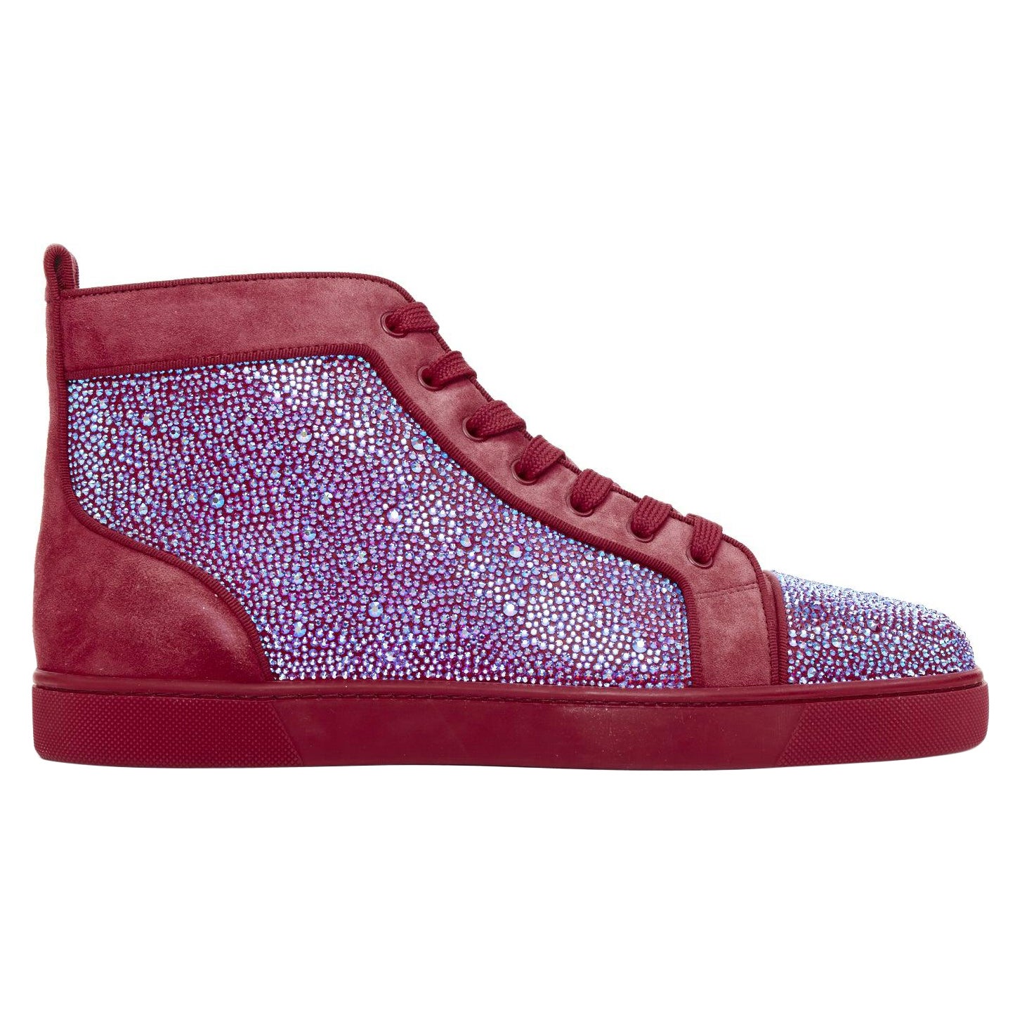 rara zapatilla alta CHRISTIAN LOUBOUTIN Louis Orlato Strass ante EU42.5 en venta