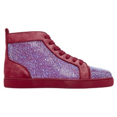 rara zapatilla alta CHRISTIAN LOUBOUTIN Louis Orlato Strass ante EU42.5
