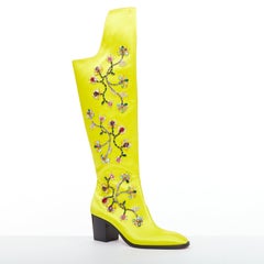 rare CHRISTIAN LOUBOUTIN Morgan Fleur 70 satin blossom western boots EU43