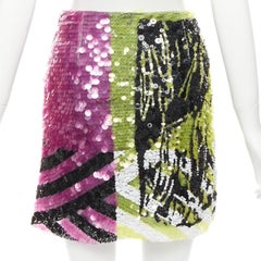 rare CHRISTIN DIOR D-Jungle Lion sequins pailette bead embellished skirt FR34