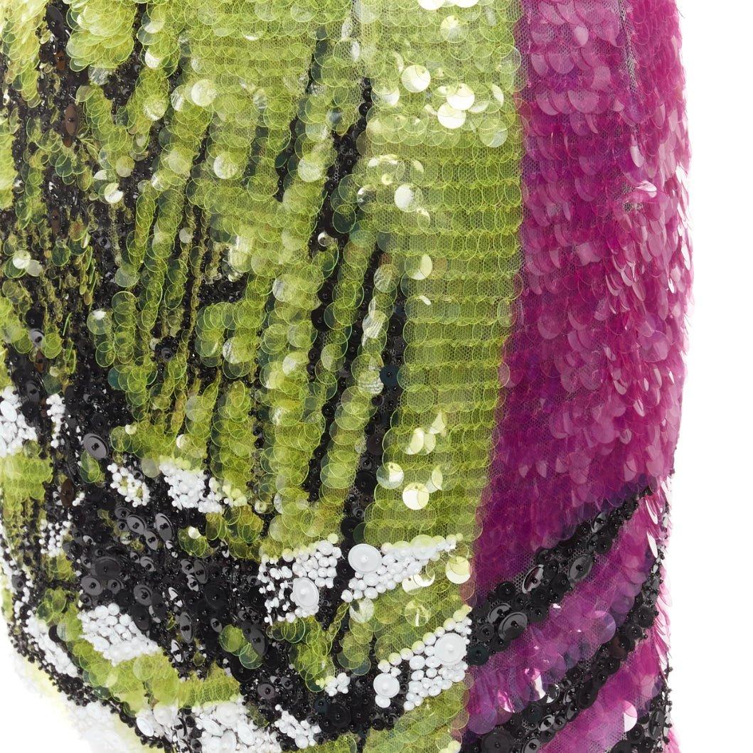 rare CHRISTIN DIOR D-Jungle Lion sequins pailette bead embellished skirt FR34 For Sale 2