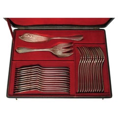 Rare Christofle Fish Cutlery for 12 Persons in original vintage box