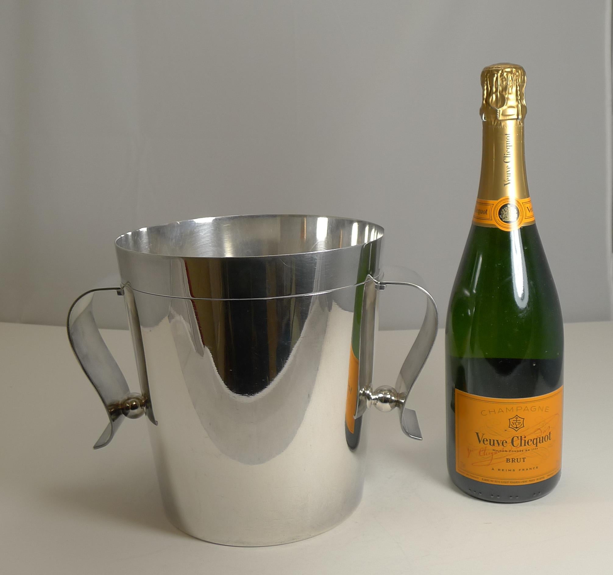 Rare Christofle Gallia Art Deco Wine Cooler / Champagne Bucket by Luc Lanel 7