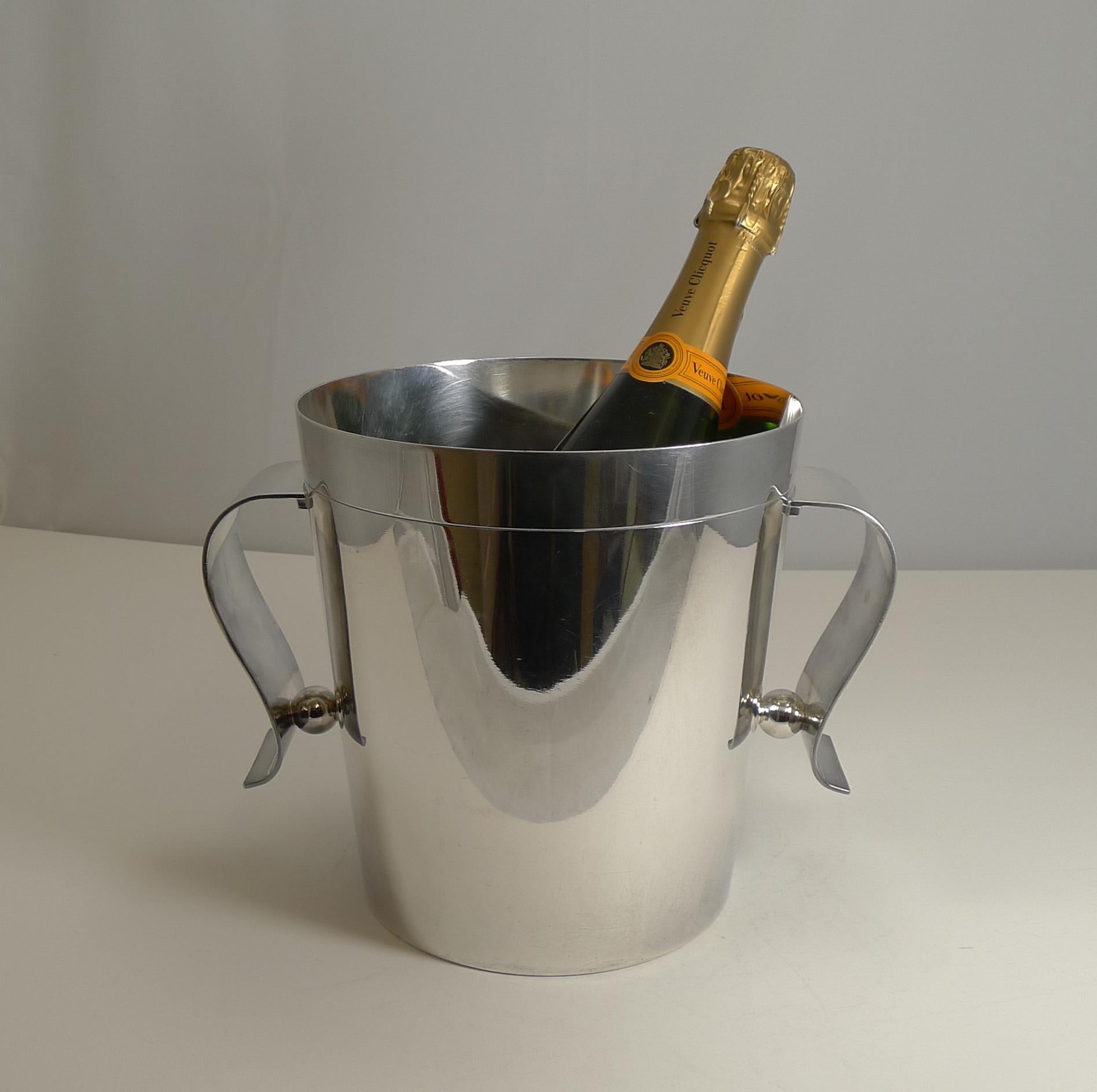 Rare Christofle Gallia Art Deco Wine Cooler / Champagne Bucket by Luc Lanel 8