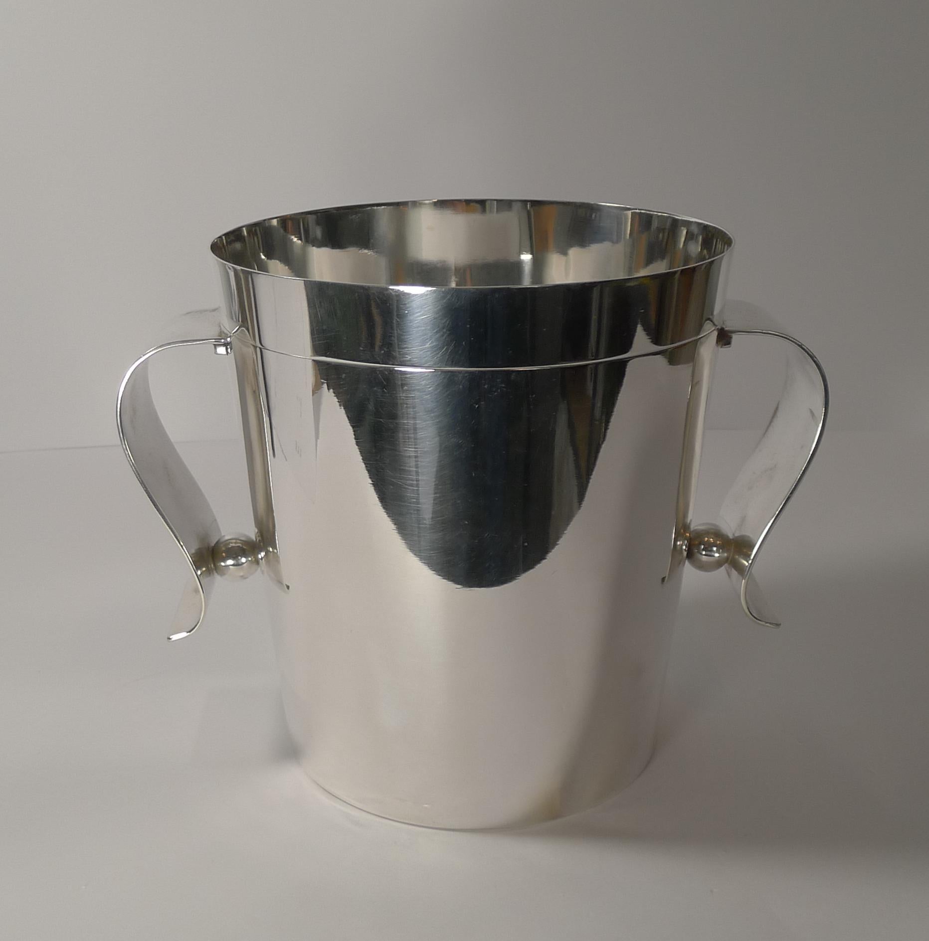 Rare Christofle Gallia Art Deco Wine Cooler / Champagne Bucket by Luc Lanel For Sale 1