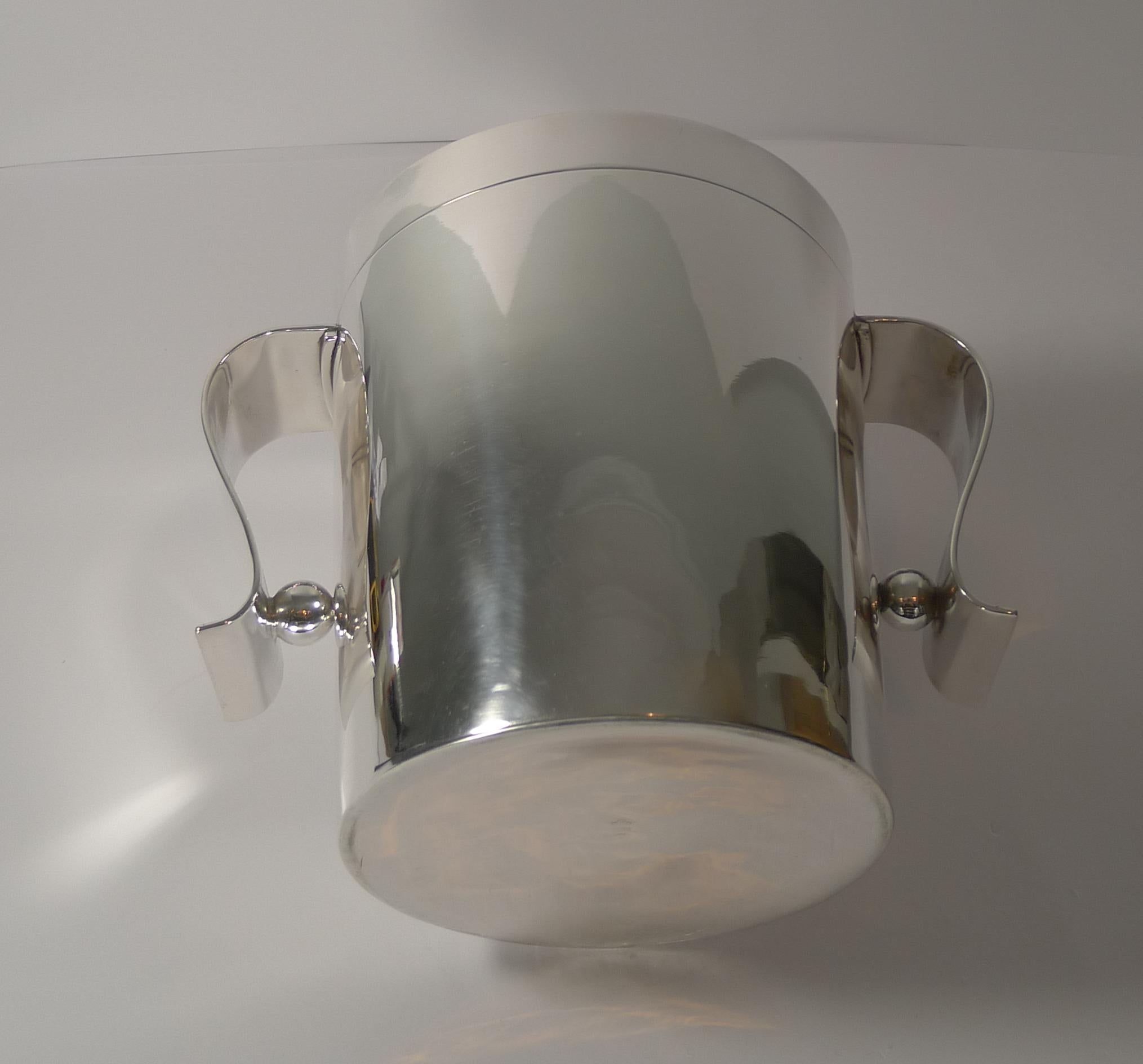 Rare Christofle Gallia Art Deco Wine Cooler / Champagne Bucket by Luc Lanel For Sale 2