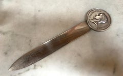 Rare Christofle Silvered Napoleon Empereur Letter Opener 1970s France