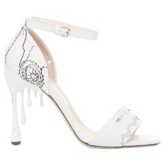 Sandalias blancas «Paint Drop» de CHRISTOPHER KANE, colección Runway More Joy 2019, muy poco comunes, talla EU 37,5