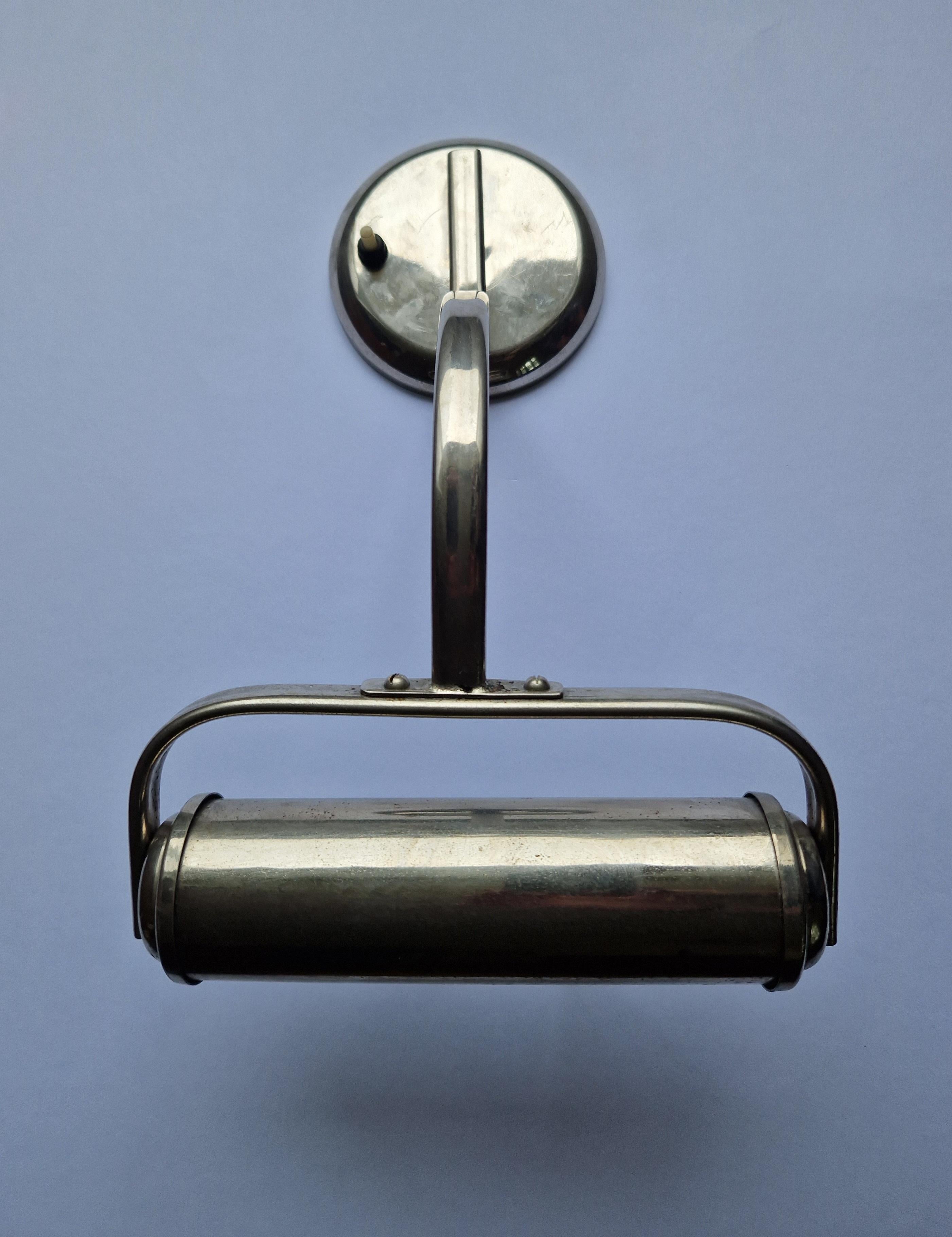 Rare Chrome Adjustable Art Deco / Functionalism Wall Lamp, 1930s For ...