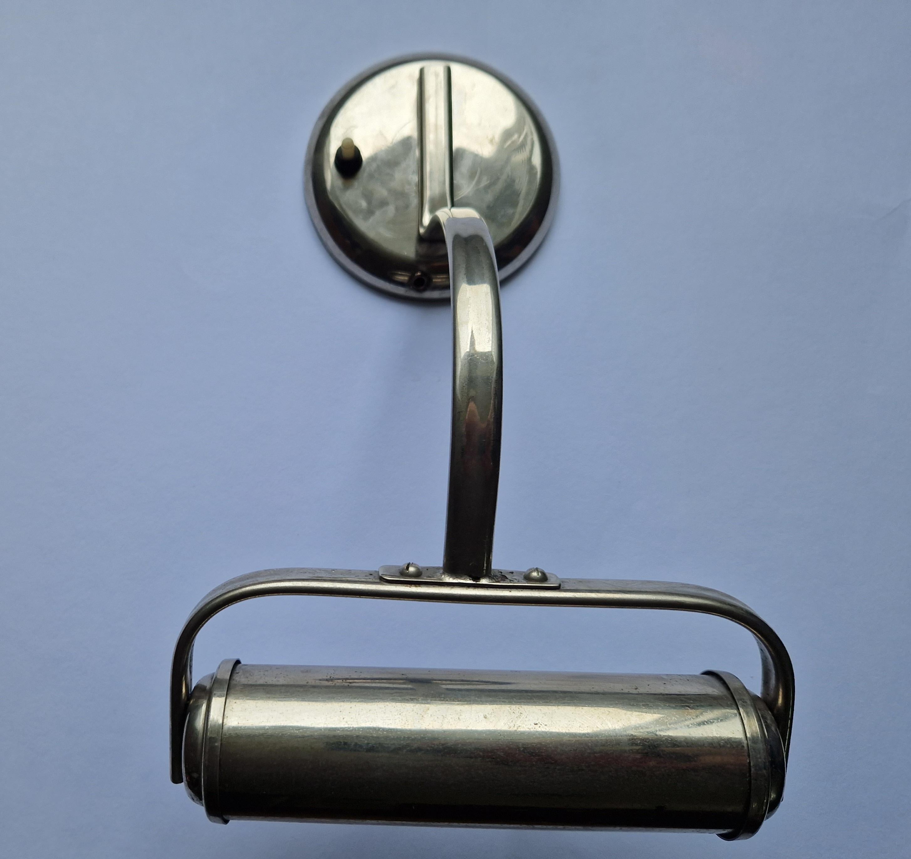 Rare Chrome Adjustable Art Deco / Functionalism Wall Lamp, 1930s For ...