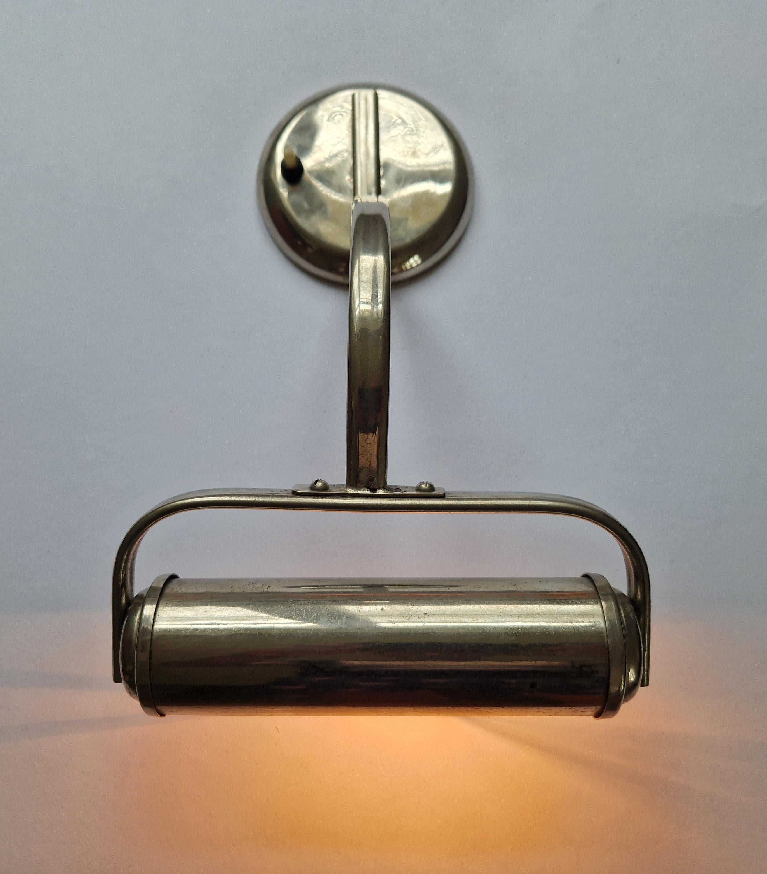 Rare Chrome Adjustable Art Deco / Functionalism Wall Lamp, 1930s For Sale 4