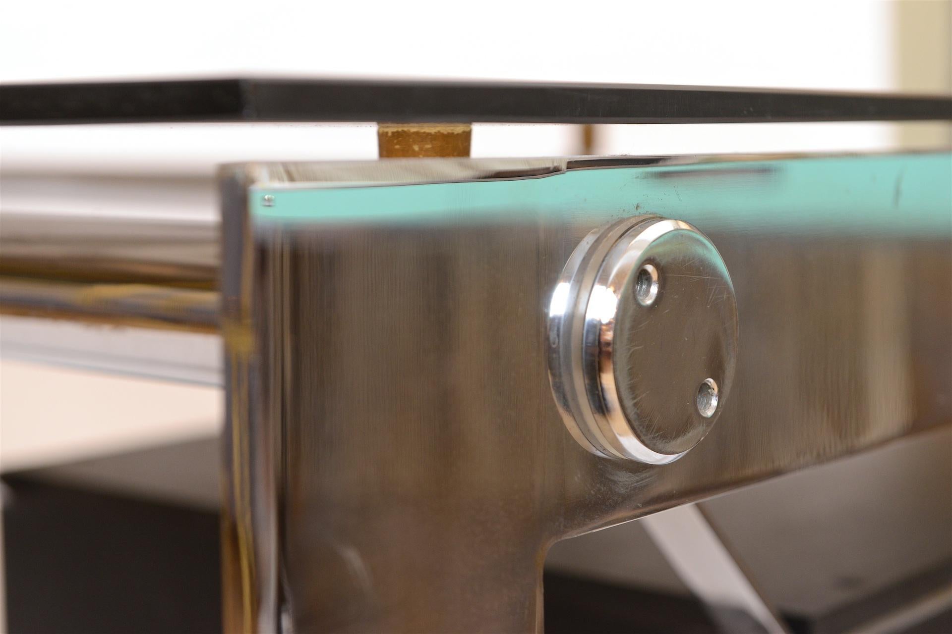 Rare Chrome and Glass Desk by Gilles Bouchez for Airbourne, circa 1965 4
