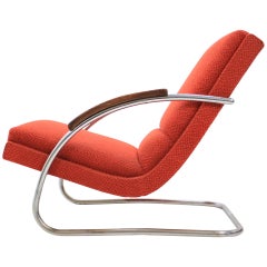 Rare Chrome Bauhaus Armchair / Mücke Melder, 1930s