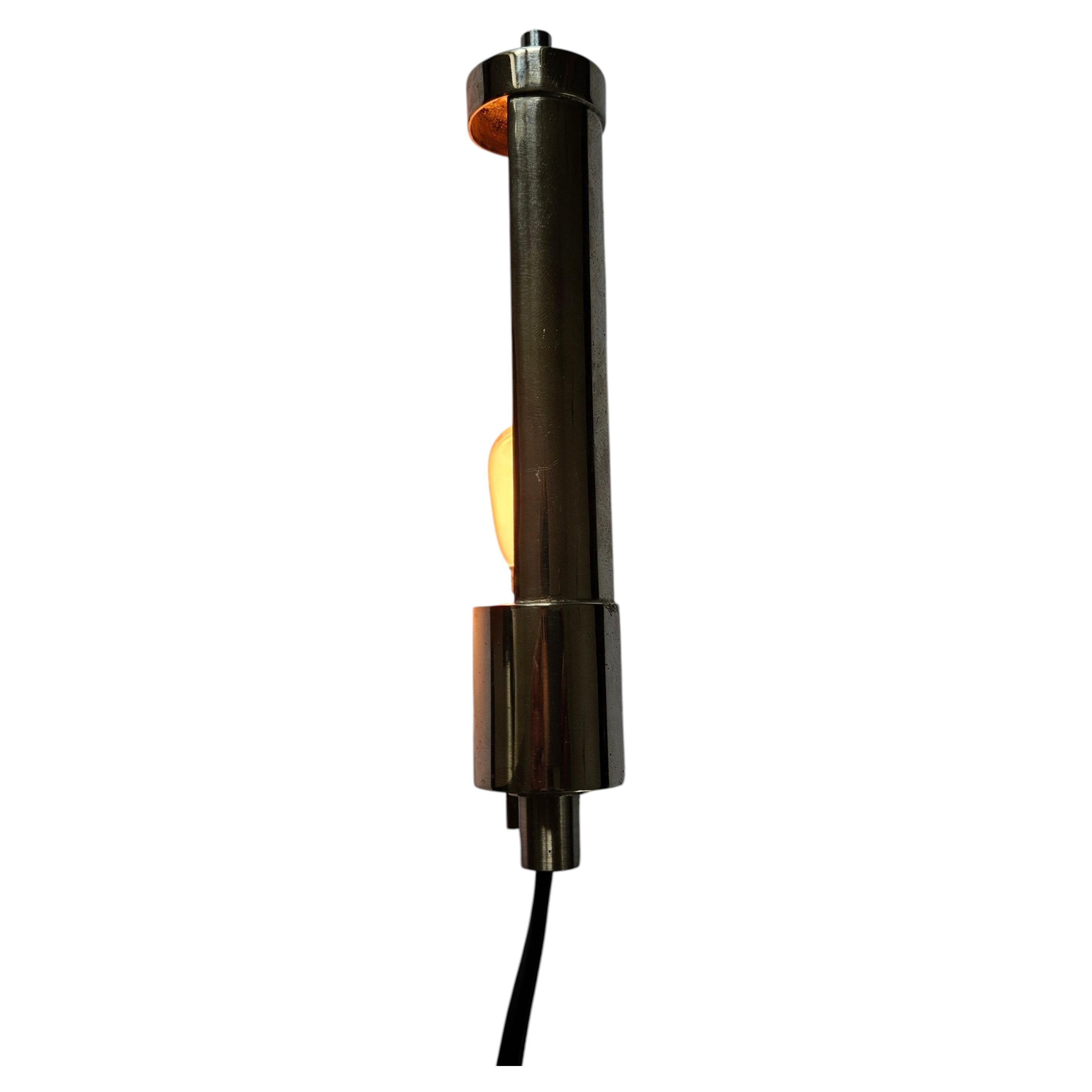 Rare Chrome Bauhaus Art Deco Wall Lamp, Germany, 1940s For Sale