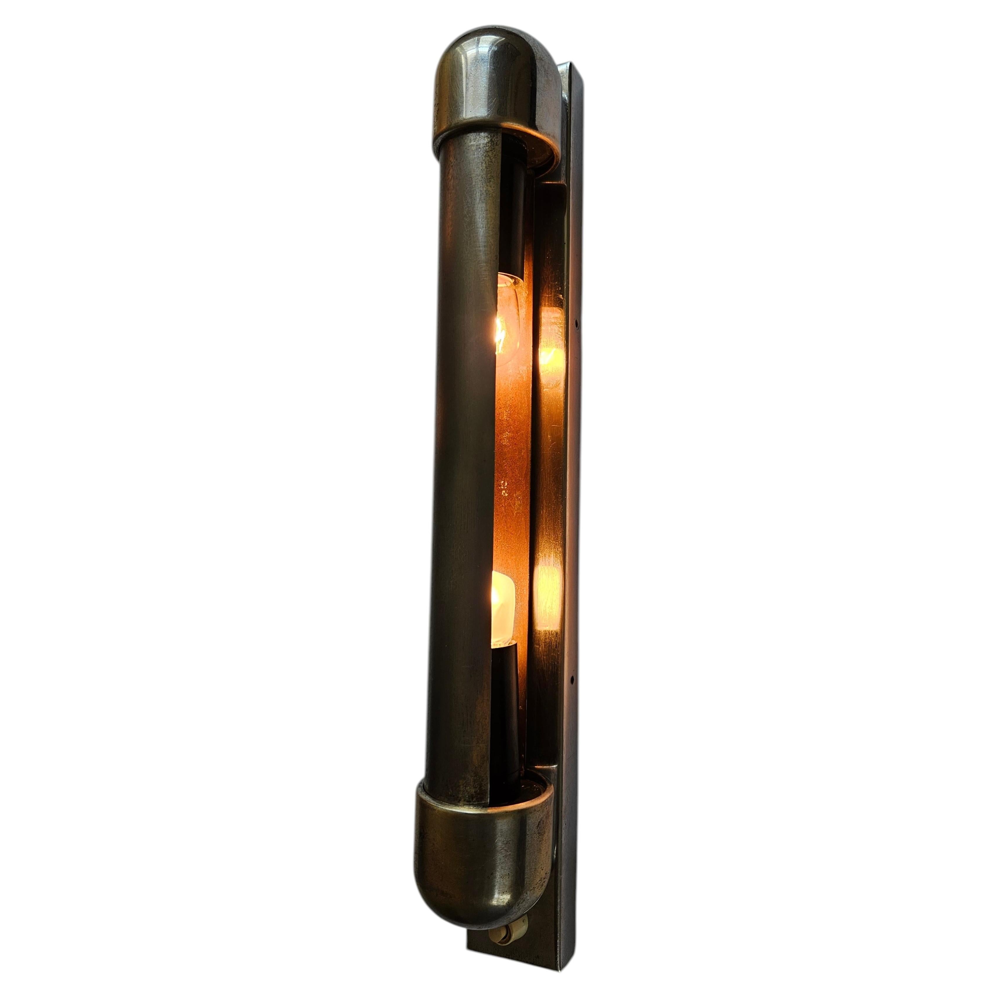 Rare Chrome Bauhaus Art Deco Wall Lamp Napako, 1940s