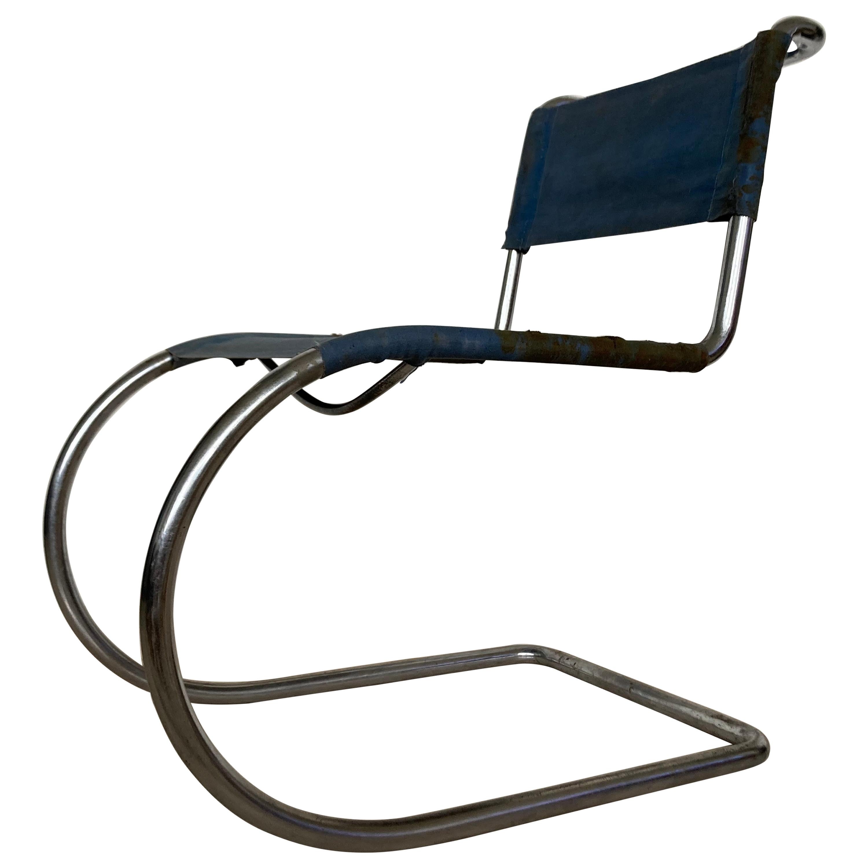 Rare Chrome Bauhaus Chair Thonet MR 10 by Ludwig Mies van der Rohe, 1930s