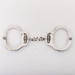 seltene CHROME HEARTS 925 Sterling Silber Handschelle Armreif Totenkopf Schlüsselanhänger