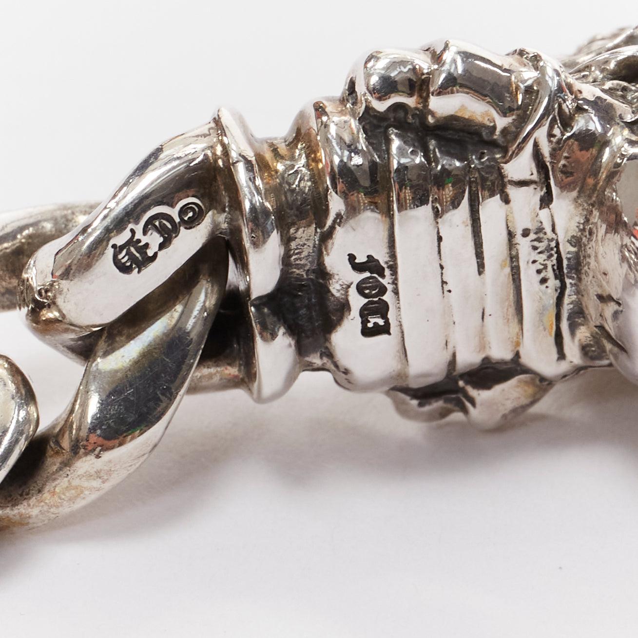 rare CHROME HEARTS 925 sterling silver handcuff bangle skull keychain Pour hommes en vente