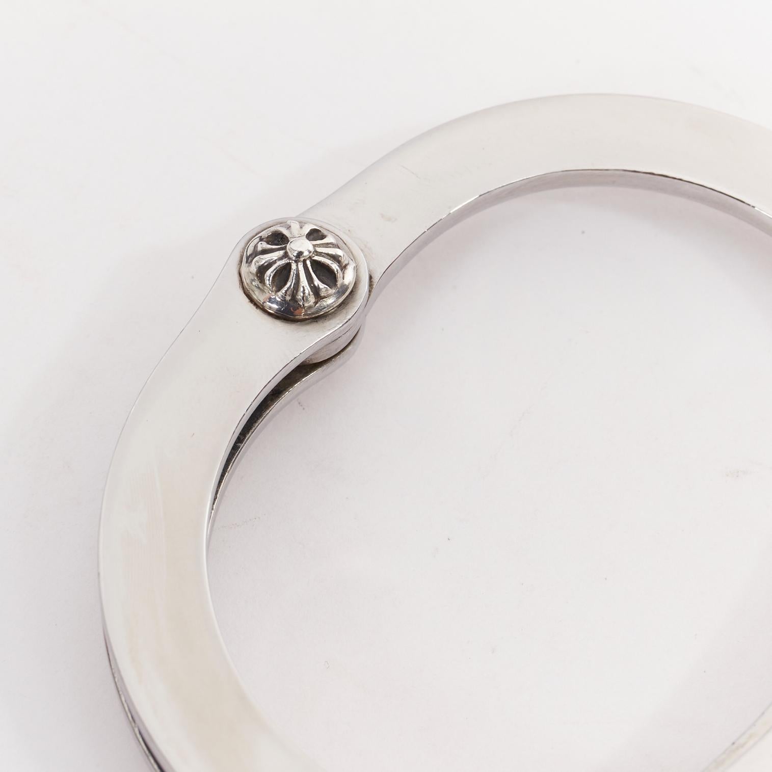 rare CHROME HEARTS 925 sterling silver handcuff bangle skull keychain en vente 4