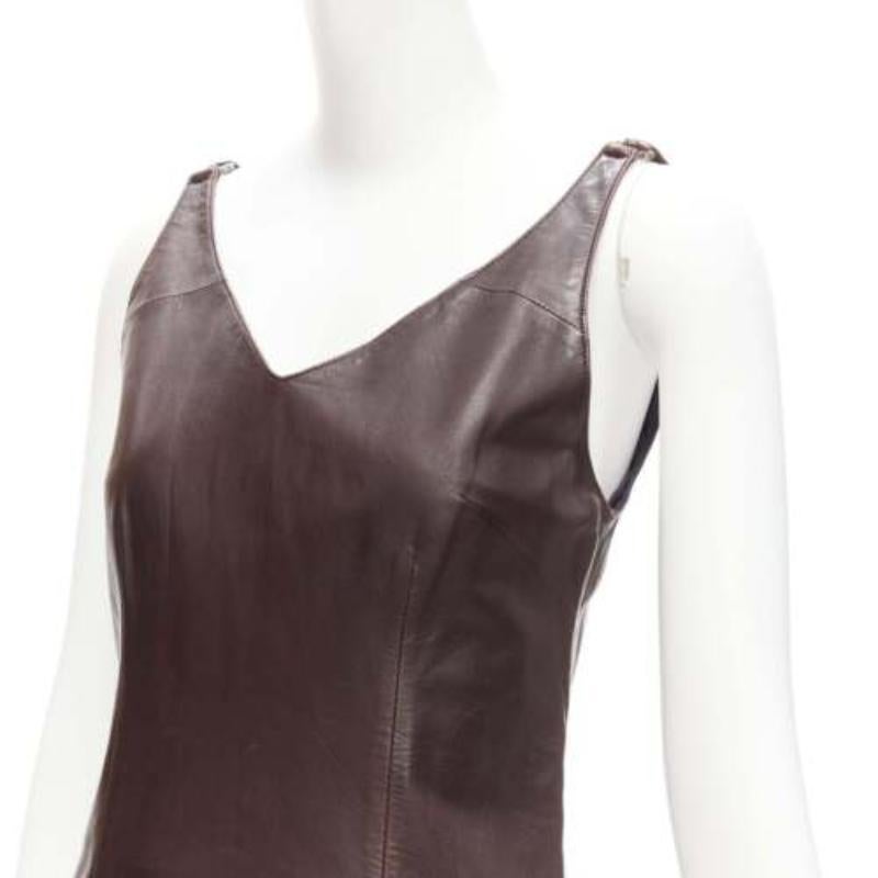 rare CHROME HEARTS brown leather black Cross Dagger zip dress M en vente 3