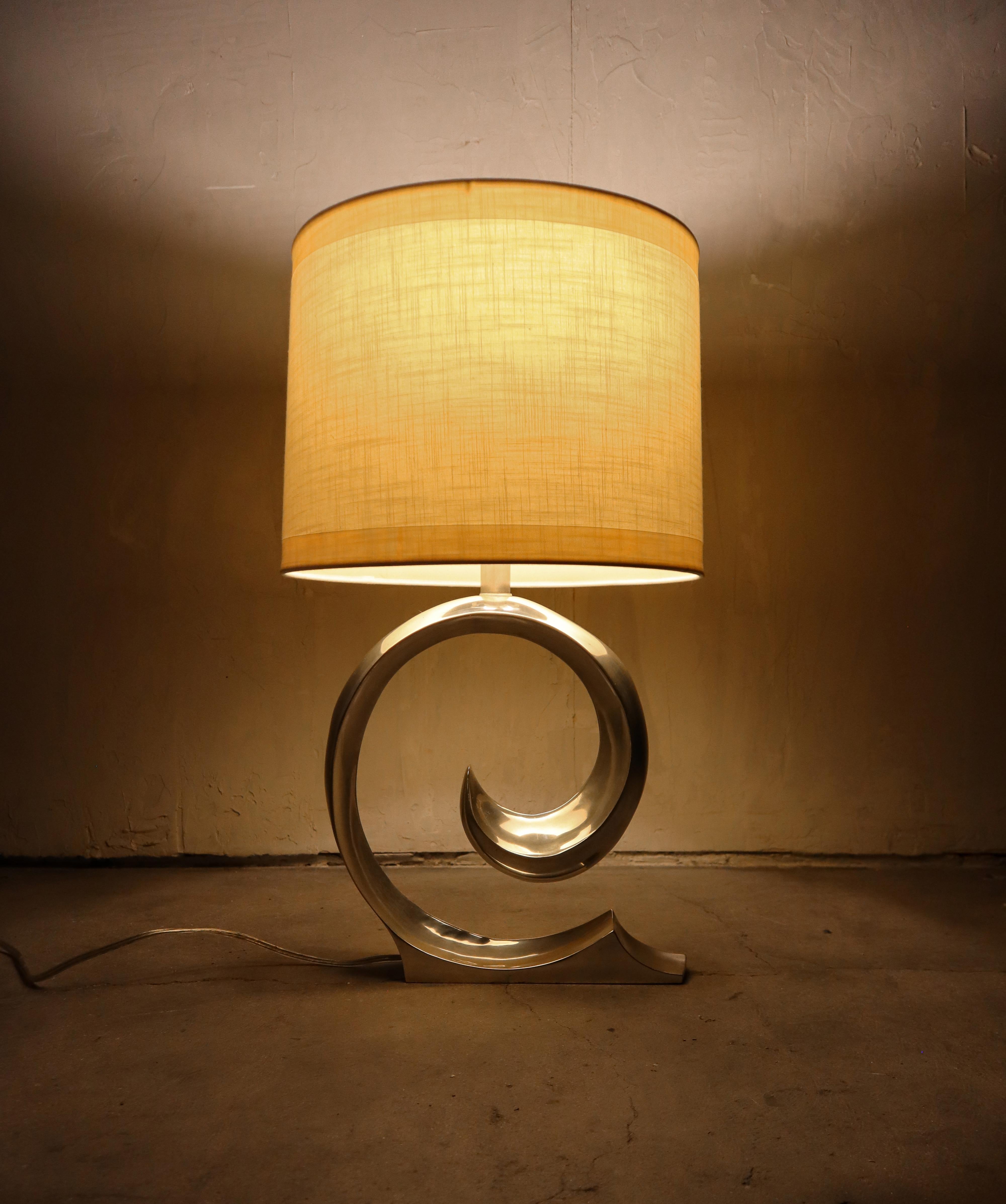 Hollywood Regency Rare Chrome Pierre Cardin Table Lamp by Erwin Lambeth For Sale
