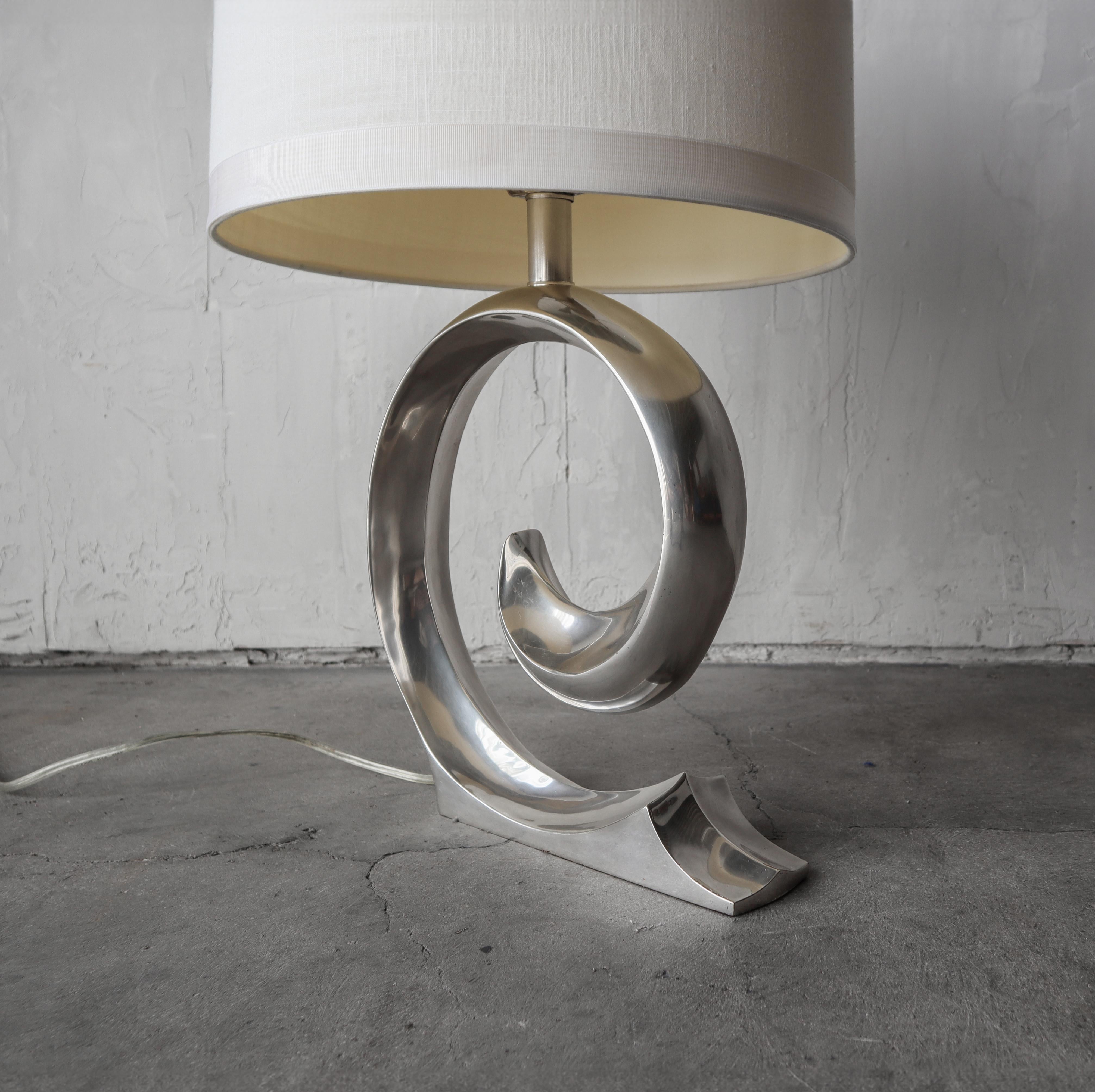 Rare Chrome Pierre Cardin Table Lamp by Erwin Lambeth In Good Condition For Sale In Las Vegas, NV