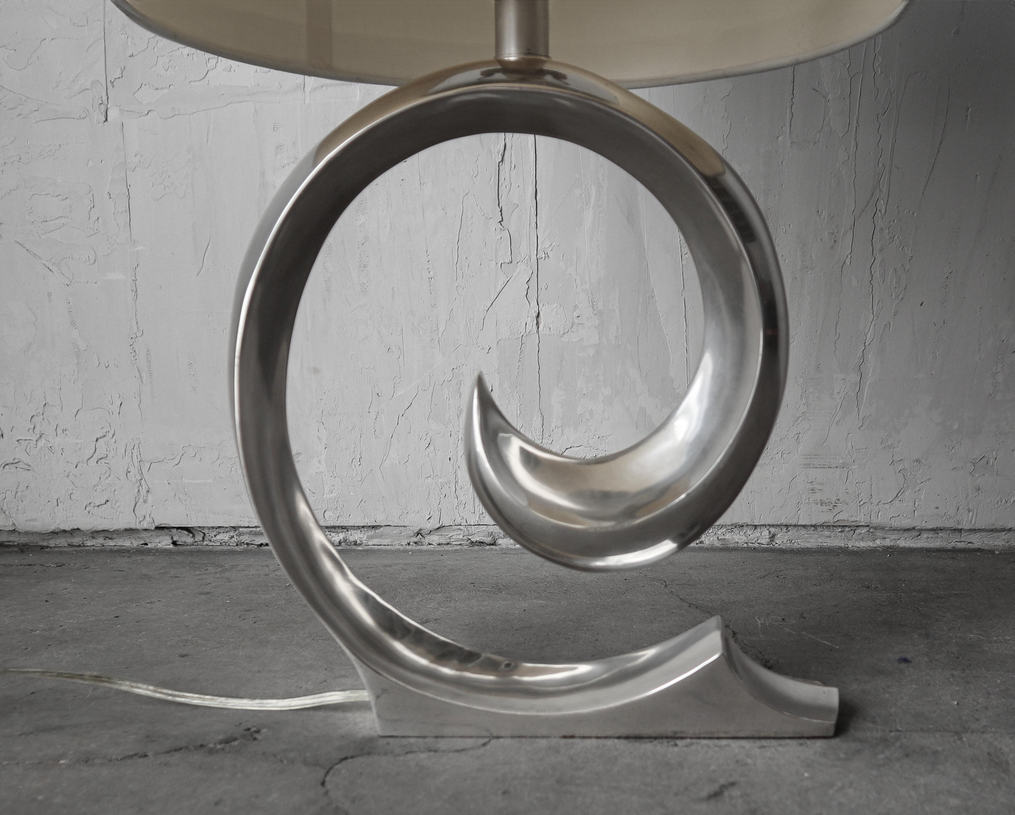 20th Century Rare Chrome Pierre Cardin Table Lamp by Erwin Lambeth For Sale
