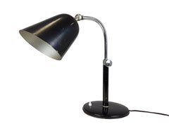 Rare Chrome Plated & Black Painted Metal Rationalist Table Lamp by I. Gardella