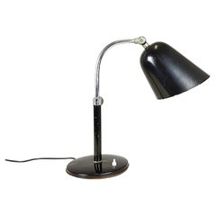 Rare Chrome Plated & Black Painted Metal Rationalist Table Lamp by I. Gardella