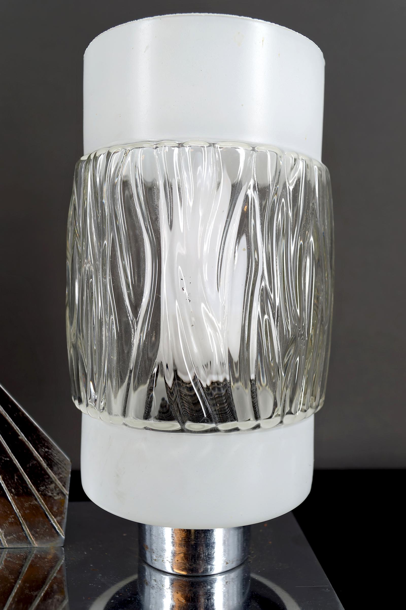 Rare Chrome-Plated Bronze Lamp, Firefighter, Modernist Art Deco, Poland, 1950's For Sale 5
