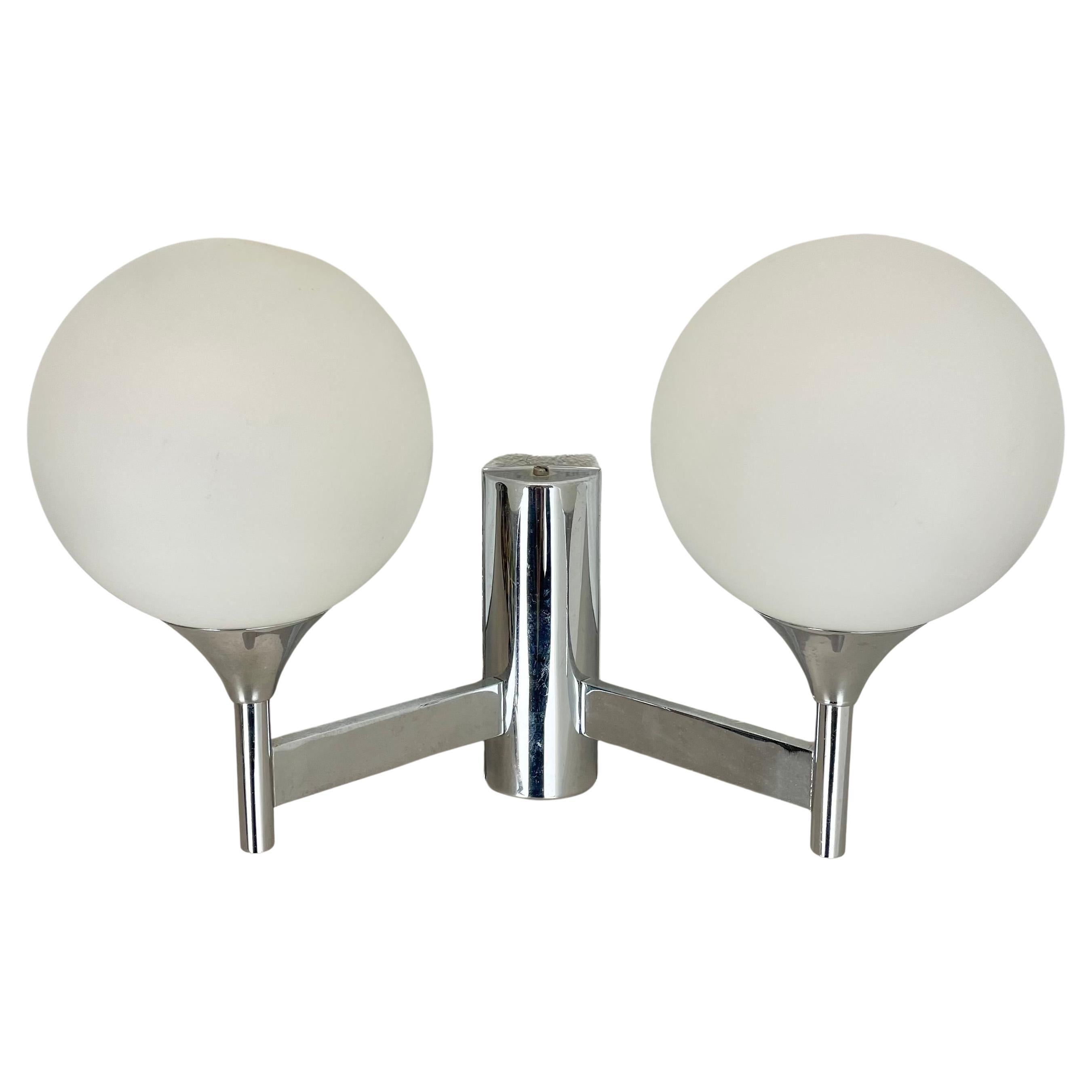rare chrome tube "TORCH" Wall Light by GAETANO SCIOLARI attrib., Italy 1970s