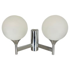 rare chrome tube "TORCH" Wall Light by GAETANO SCIOLARI attrib., Italy 1970s