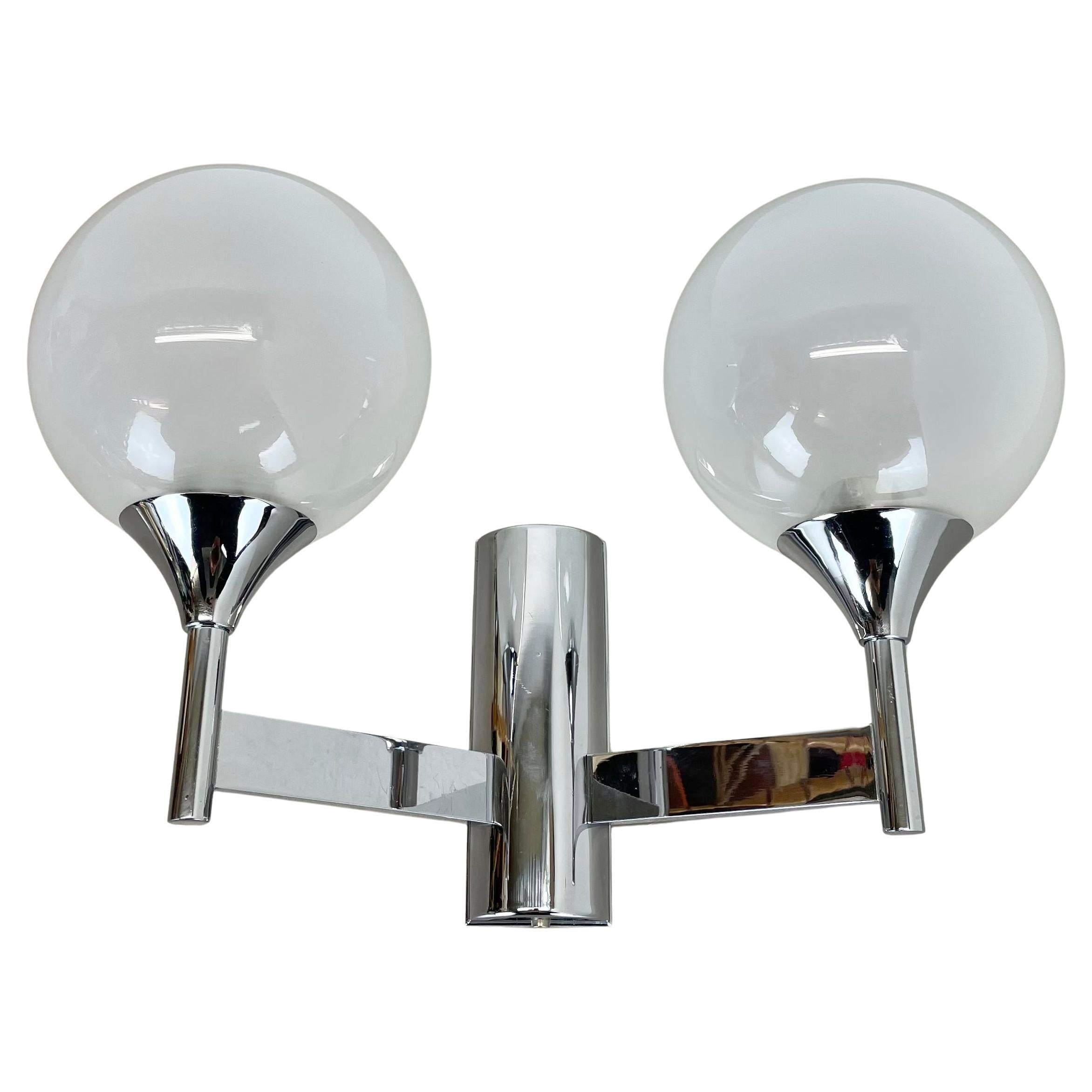rare chrome tube "TORCH" Wall Light by GAETANO SCIOLARI attrib., Italy 1970s