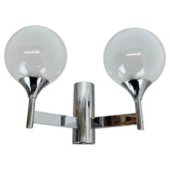 rare chrome tube "TORCH" Wall Light by GAETANO SCIOLARI attrib., Italy 1970s