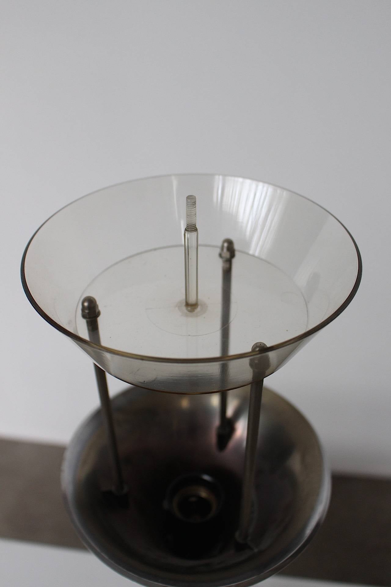 Rare Chromed Base and Black Shade Panthella Table Light by Verner Panton In Good Condition For Sale In Amsterdam, NL