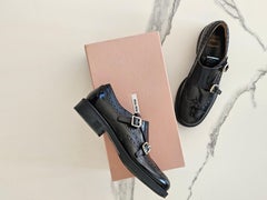 Rare Church’s x Miu Miu Brushed Leather Double Monk Brogue Shoes Box New 40 10